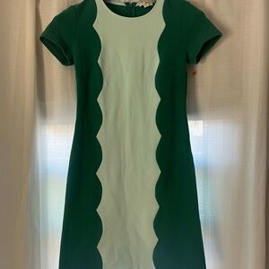 Boden Green and Light Blue Scallop Dress size 6